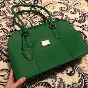 Green Saffiano Leather Shoulder Bag